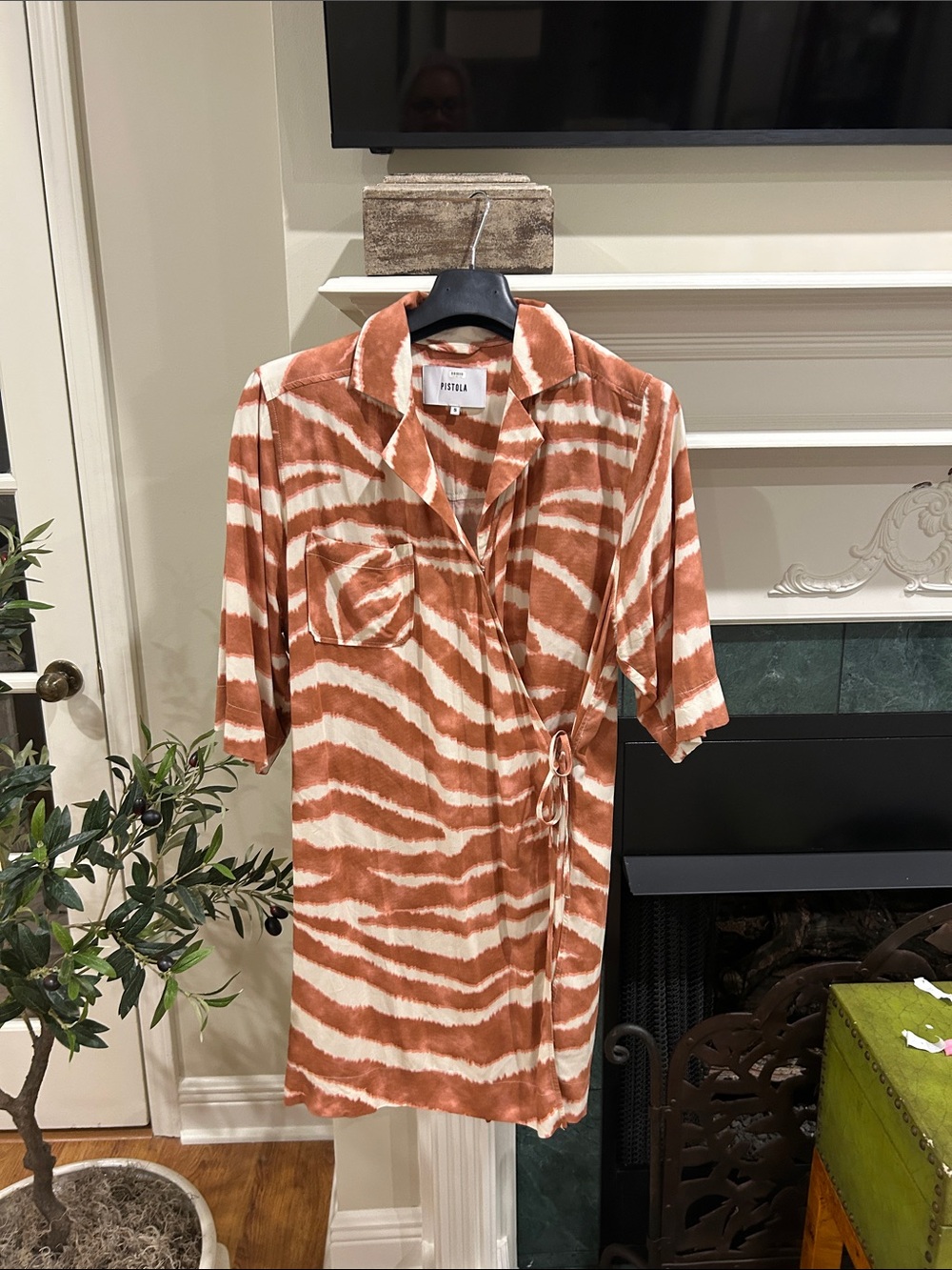 Pistola Rust & Cream Zebra Print Top